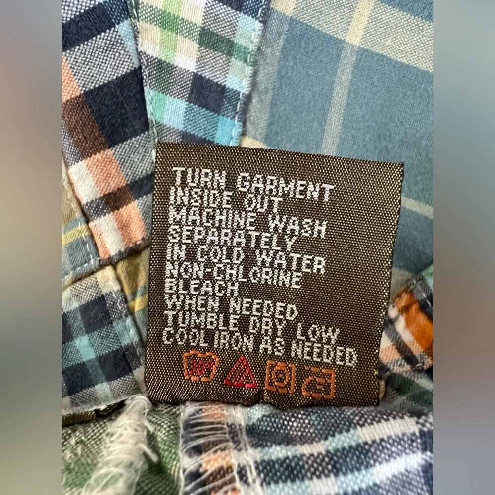 Siegfried Vintage Shorts Madras Plaid Patchwork Men's 40 Preppy Golf 100% Cotton